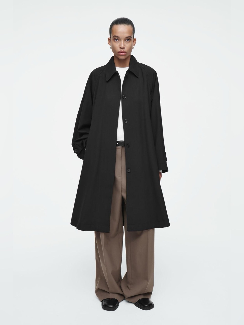 NEW COS Trench Coat in Black, size 12